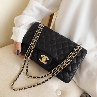 2021 Lingge large-capacity small bag women's bag new trendy one-shoulder  chain Simple Western Fashion one-shoulder Wandering Bag