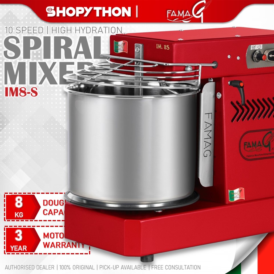 FAMAG 10-Speed Spiral Mixer IM8-S High Hydration - Ruby (11L/370w) 8kg ...