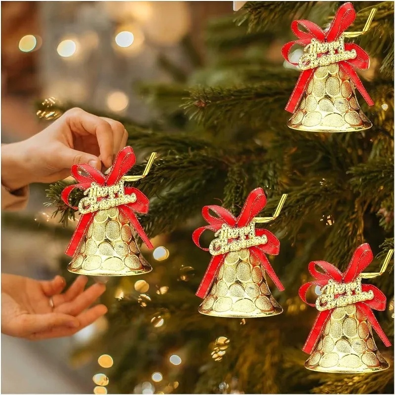 Campane Di Natale Vintage - Decorazioni In Metallo Con Tintinnio, Per Albero, Porta O Parete, Set Da 6 (Resistenti Alle Intemperie)