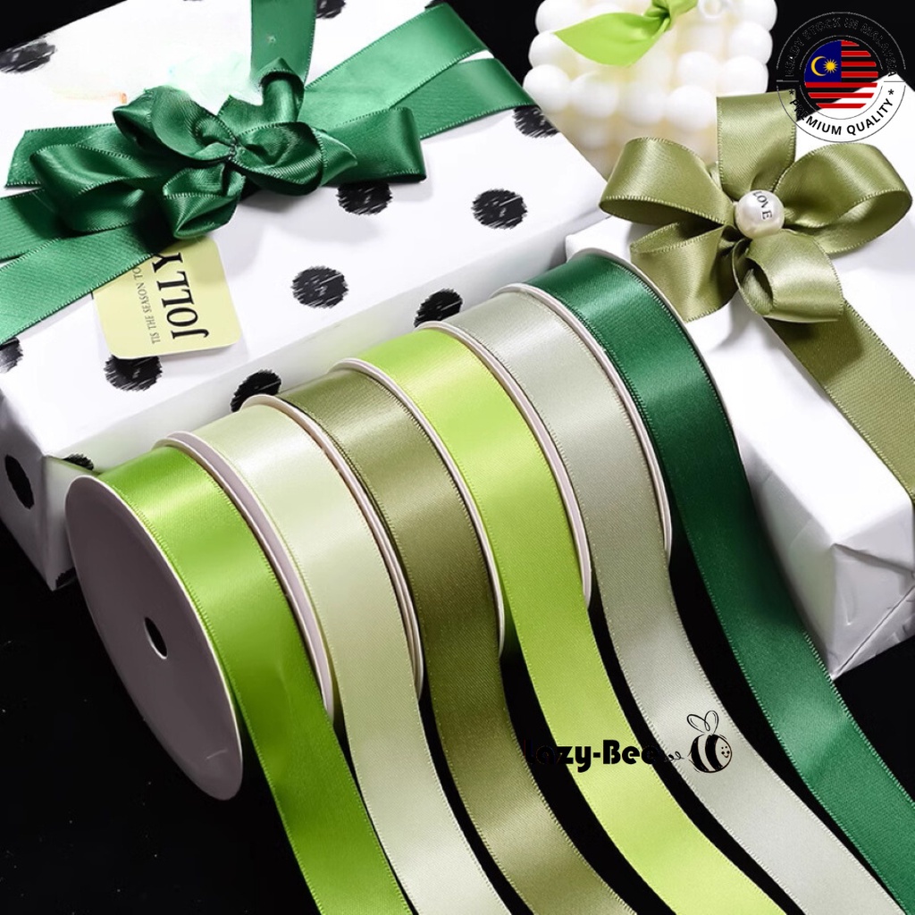 LAZY BEE Light Green 5 Meters Premium Double Faced Satin Ribbon DIY ...