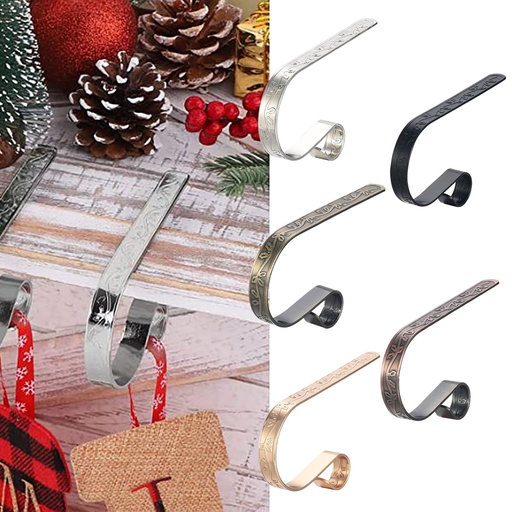 [Heaven] Christmas Stocking Holders Metal Mantel Fireplace Garland
