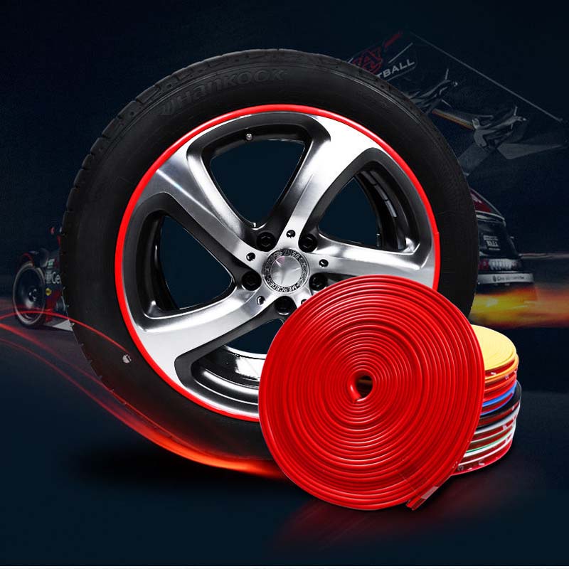 Car Wheel Rims Strip Sticker Chrome Wheel Decor Auto Tire Rims