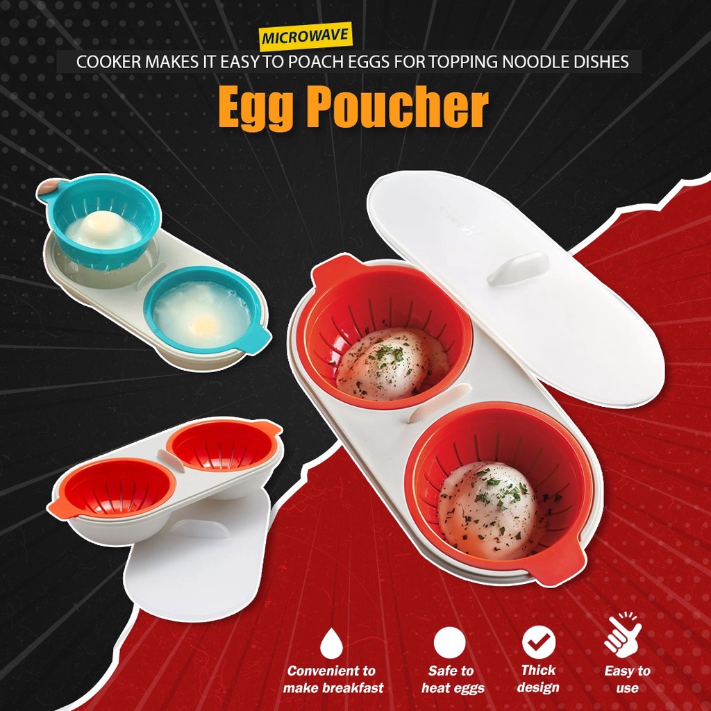 Egg poacher Cook poach pods egg tools microwave oven double cup egg