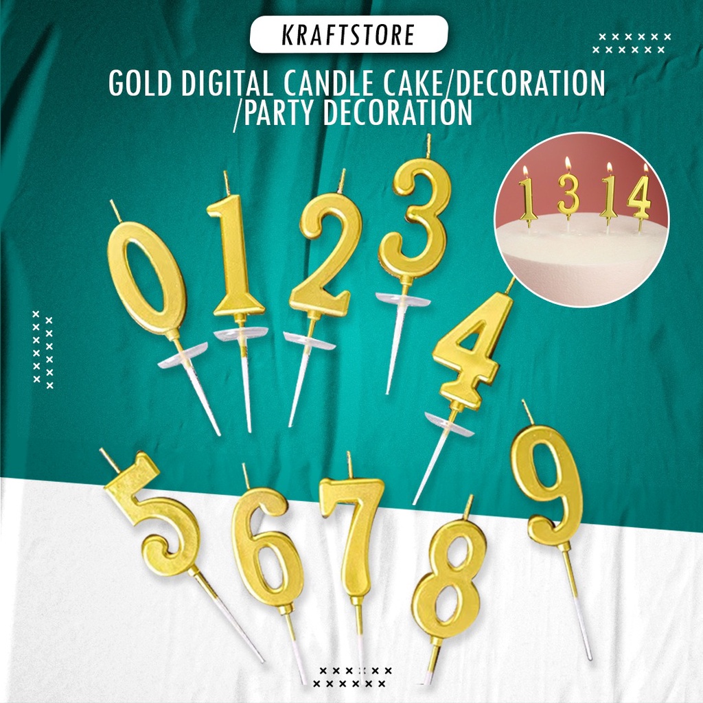 Gold Candle number candle birthday party numbering candle wedding