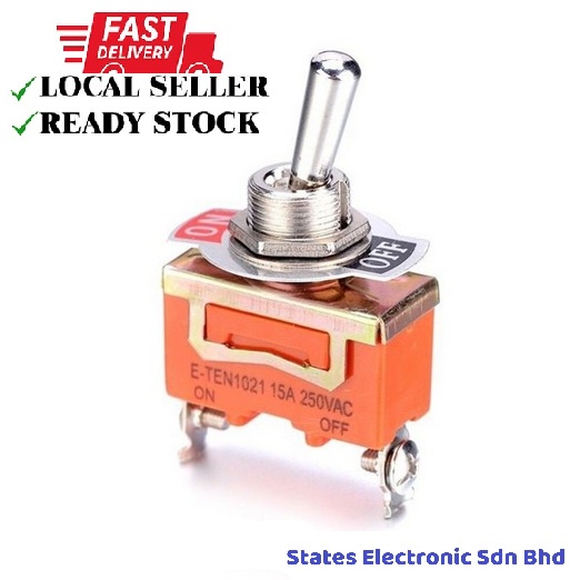 E-TEN 1021 ON/OFF 2 Pin 15A 250VAC Toggle Switch - ES-1021