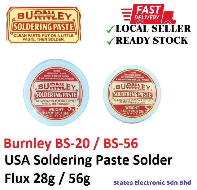 Genuine Burnley USA Soldering Paste Solder Flux 28g / 56g (BS20 / BS