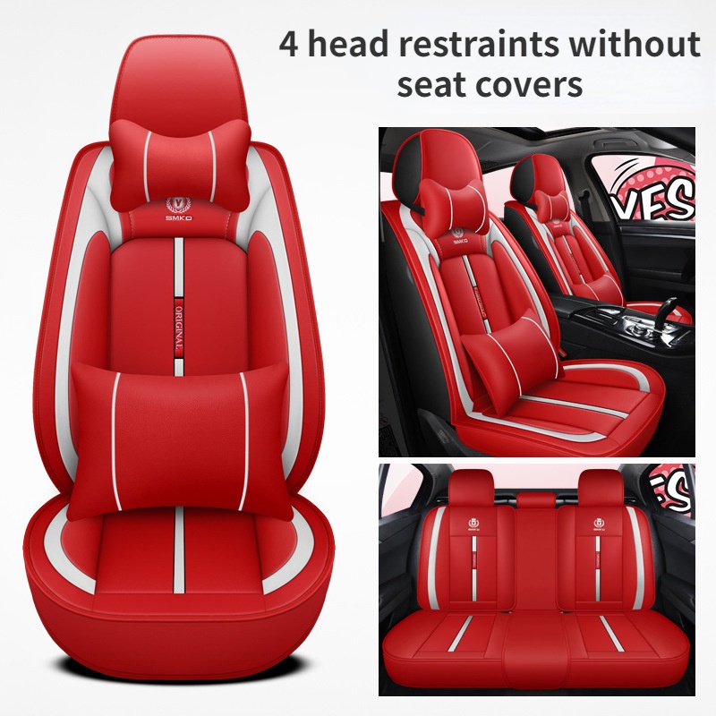 Custom Fit Car Seat Covers PU Leather Full Set Front Seat+back Seat ...