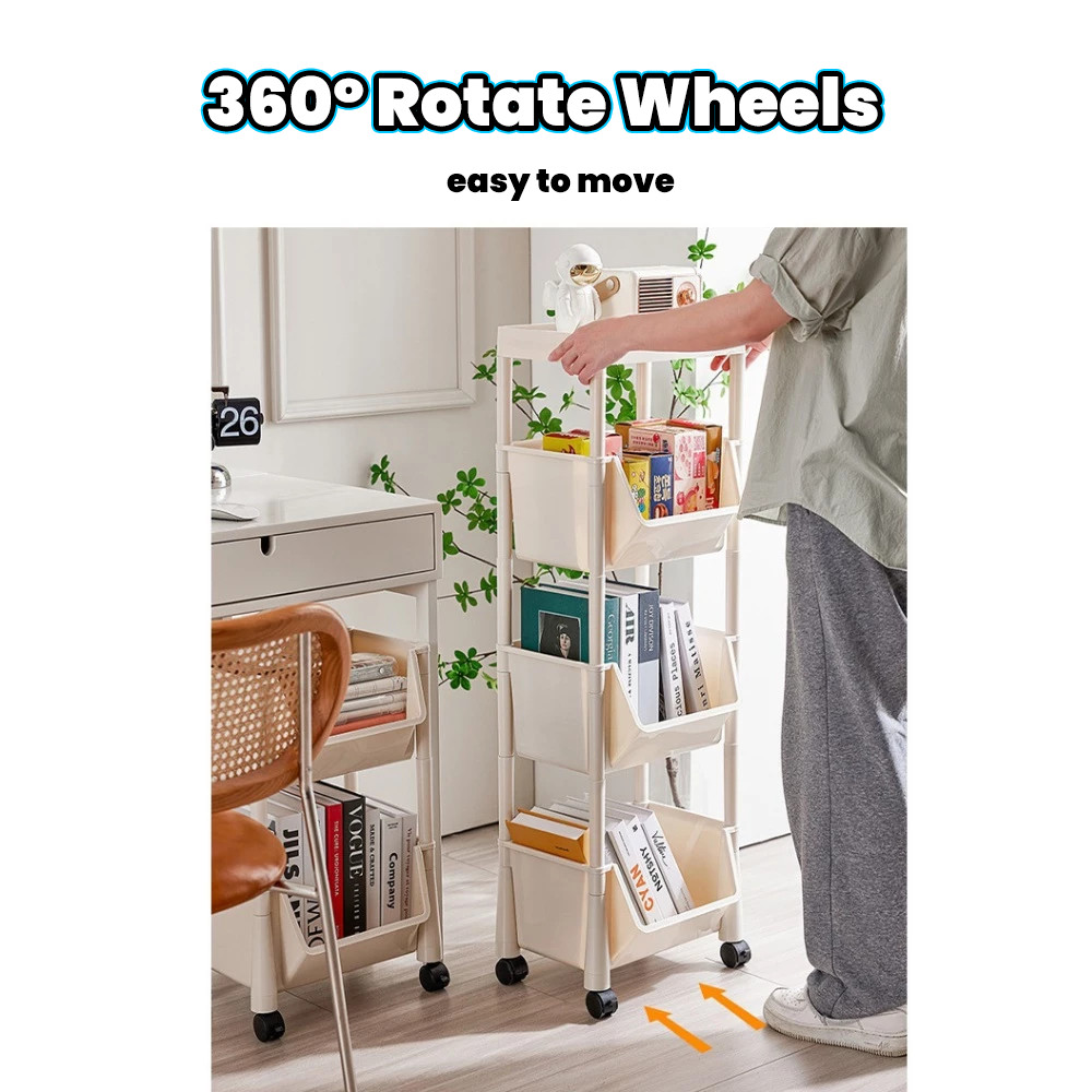 Realeos 2/3/4/5 Tier Diapers rack Snack Rack Trolley Rack With Wheels ...