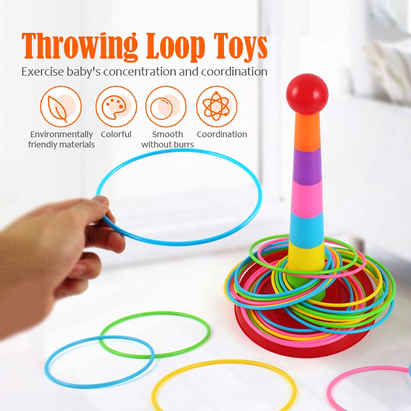 Kids Throw Circle Toy Throwing Ring Game Stacking Cup Shopee Malaysia