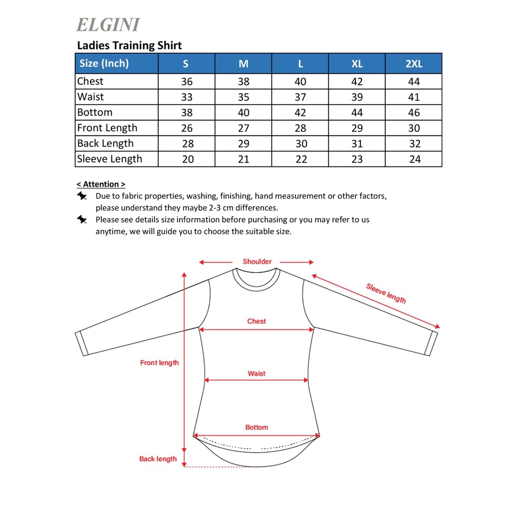 ELGINI E16199 Ladies Training Shirt | Shopee Malaysia