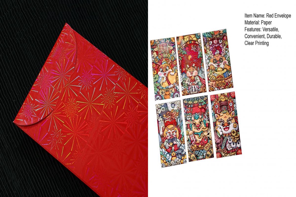 [stylishlife] Chinese Red Envelopes 6pcs Lucky Money Red Packets with ...