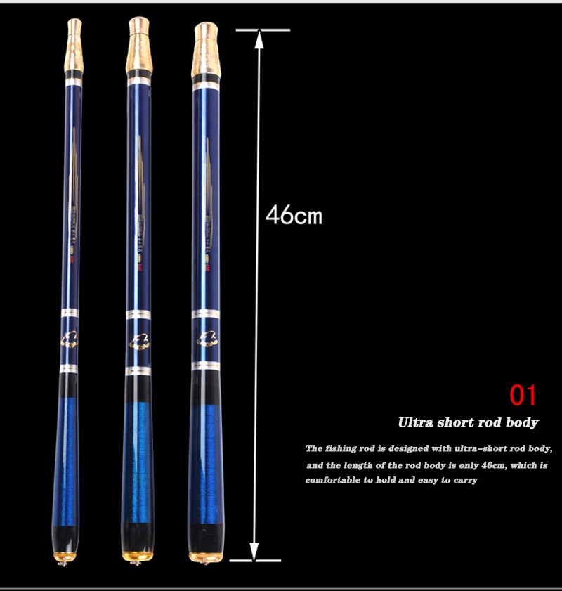 3.6M-6.3M Adjustable Positioning Fishing Rod Telescopic Ultra-Short ...