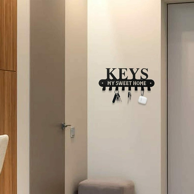 Black Metal Key Holder Hooks Mounted DecorWall Mounted Hook Up Medals and Awards Coat Key Hanger