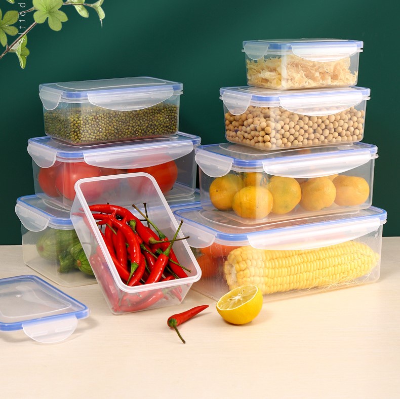 Household Kitchen Food Storage Transparent Container Freezer Microwave ...