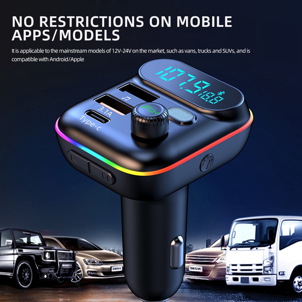 Local Seller Kebidumei Car Bluetooth Fm Transmitter Qc Pd Type C Dual Usb Car Charger