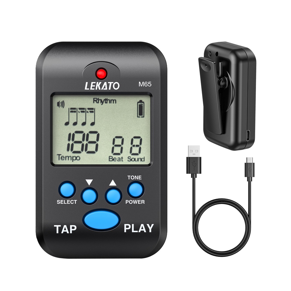 LEKATO Digital Metronome Rechargeable LCD Clip On Electronic Metronome