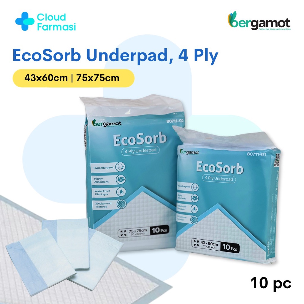 4ply Ecosorb & 5ply Prosorb Disposable Underpad Incontinence Pad  Multipurpose Pad | 10 pieces