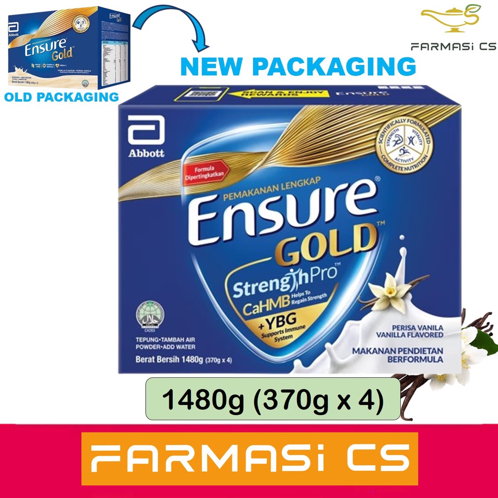 Abbott Ensure Gold Vanilla 1480g (370g x 4 packs) EXP06/2025 [ Protein