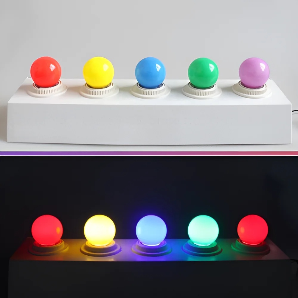 SUNSTAR G45 LED Bulb E27 3W Red Blue Green White Yellow RGB Blubs Ping ...