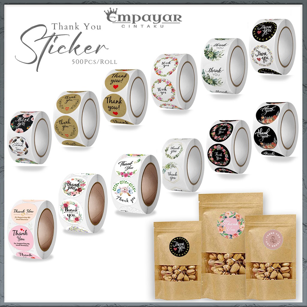 500PCS THANKS YOU STICKER / LABEL STICKER TERIMA KASIH / GIFT STICKER ...