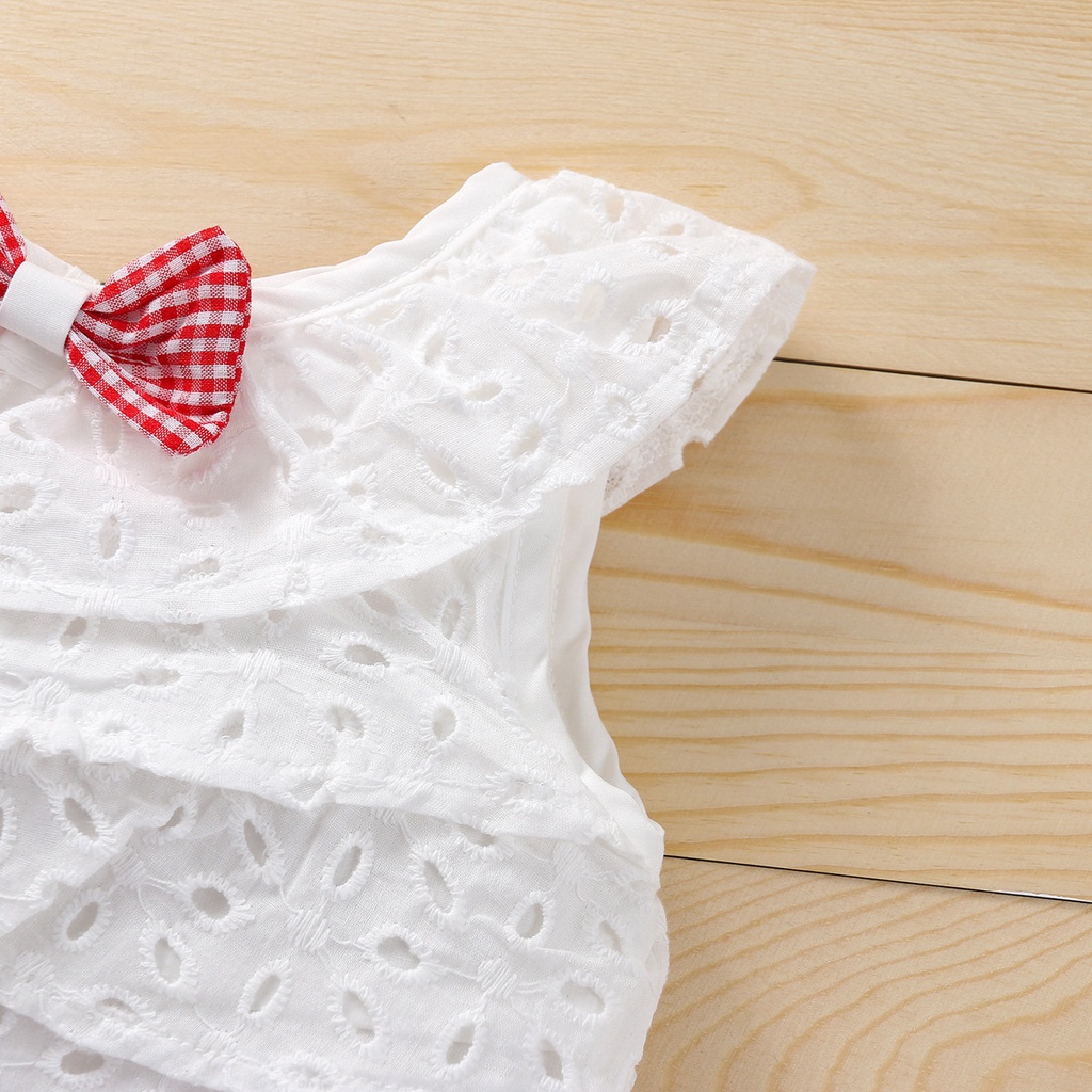 Kids Clothes Summer Baby Girl Tops Plaid Short Pants Bow Cake