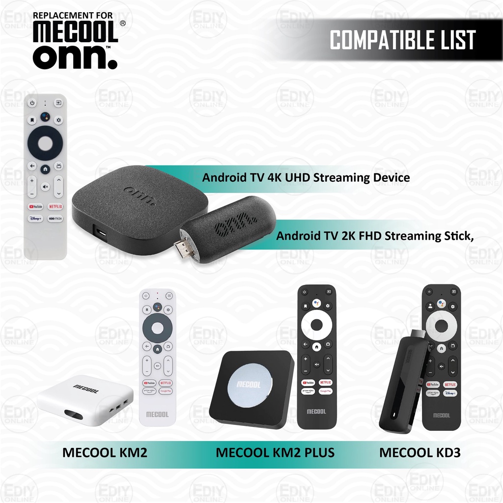 Replacement Remote Control For ONN Android 4K UHD Stick TV Box - Models 100024646 & 100026240 5 thumbnail image