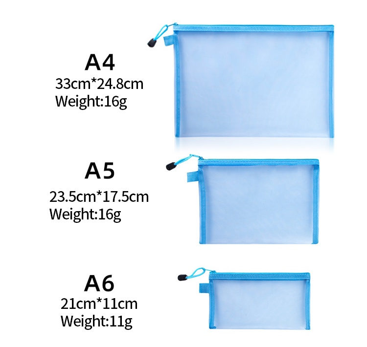 Angel Mark File Bag A4 A5 A6 Portable Double-layer Mesh Zipper File Bag ...