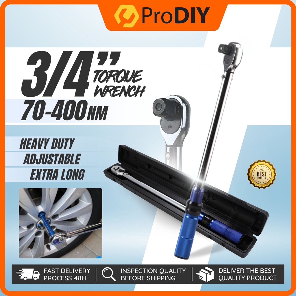 3/4 Adjustable Torque Wrench 70400Nm Driver Click Repair Hand Tools