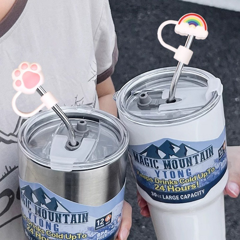 Reusable Airtight Drinking Dust Straw Protector Toppers / Cup ...