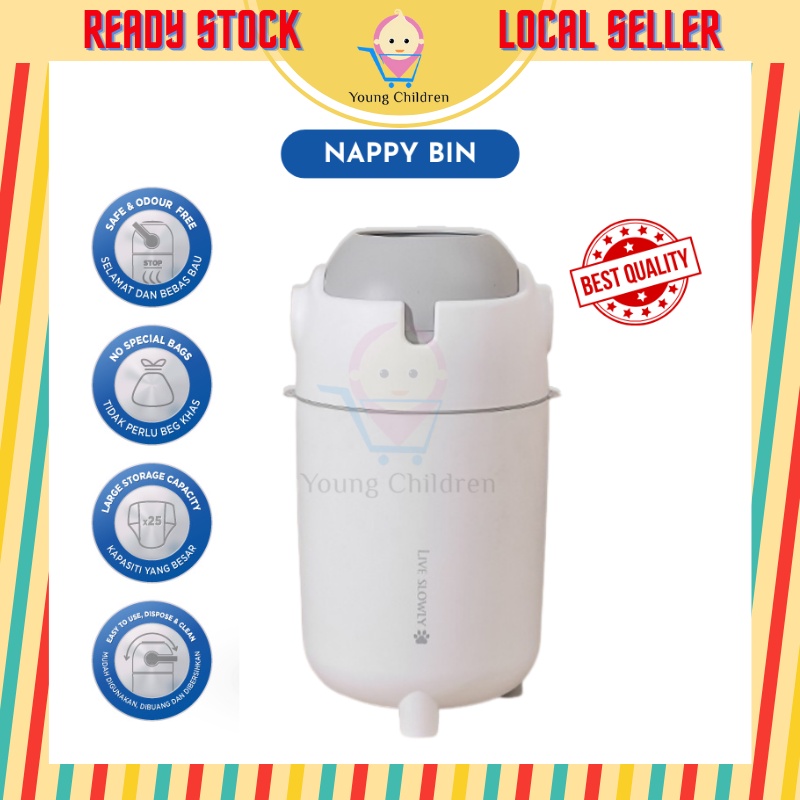 Nappy Bin Diaper Box Odour Proof System Use Diaper Bin Nappy Pail Bakul
