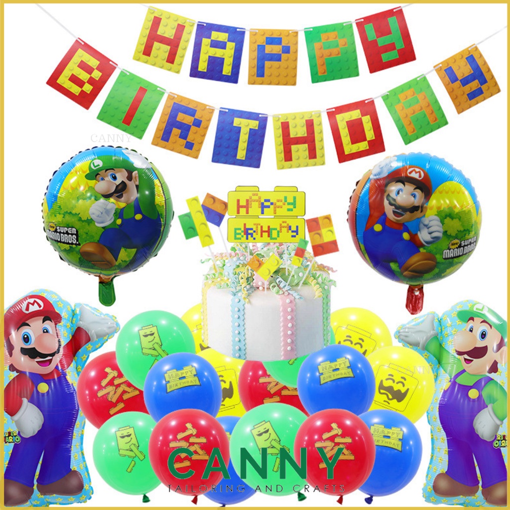 (1pcs) SUPER MARIO FOIL BALLOON / PARTY DECORATION THEME SUPER MARIO ...