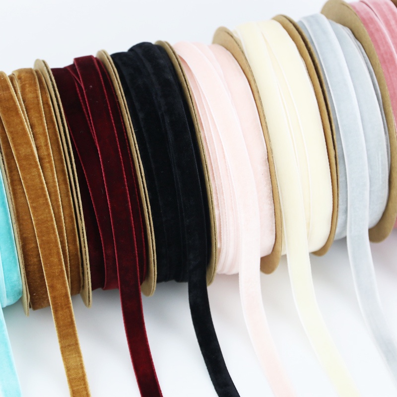 (10m/roll) width1cm velvet ribbon high-end gift box bow production ...