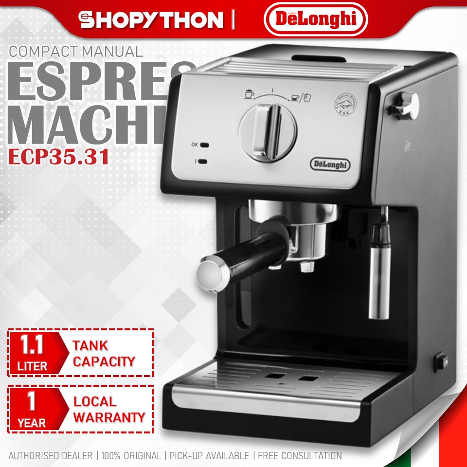 DELONGHI Manual Coffee Machine ECP35.31 (1.1L/1100W) Compact Espresso