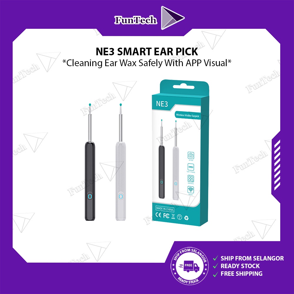 FunTech NE3 Smart Ear Pick High Precision Ear Wax Removal Tool Camera ...