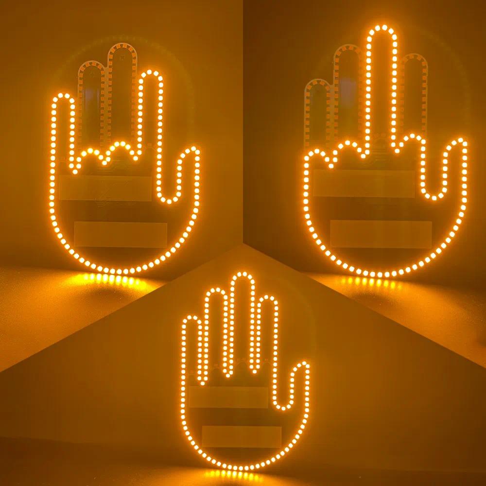 New LED Illuminated Gesture Light Car Light With Remote Road Rage Signs ...