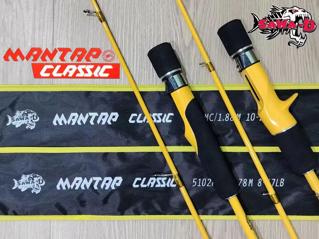 SAWA-D MANTAP CLASSIC SPINNING/ BAITCASTING (BC) SOLID CARBON ROD