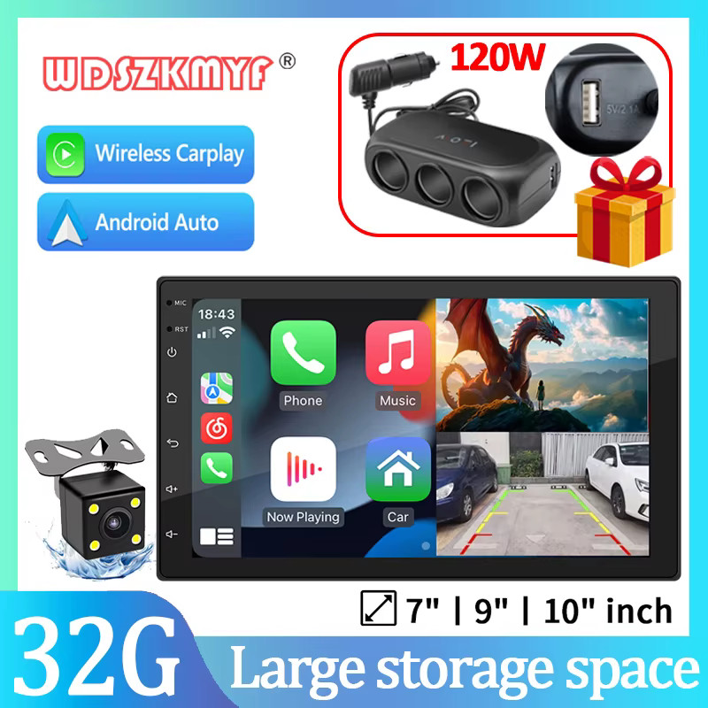 Car Radio 7/9/10 Inch Universal Multimedia Video Player Wireless ...