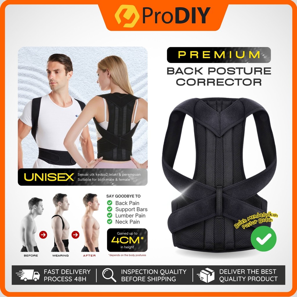 PREMIUM NY-48 Unisex Posture Corrector Back Support Belt Back Posture ...