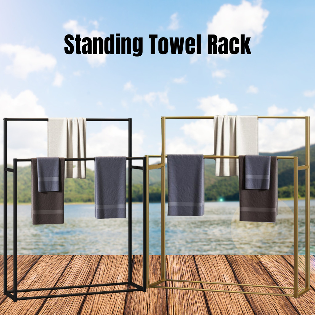 SD Rak Penyidai Baju Ampaian Tuala Besi Towel Rack Stand Hanger Gantung ...