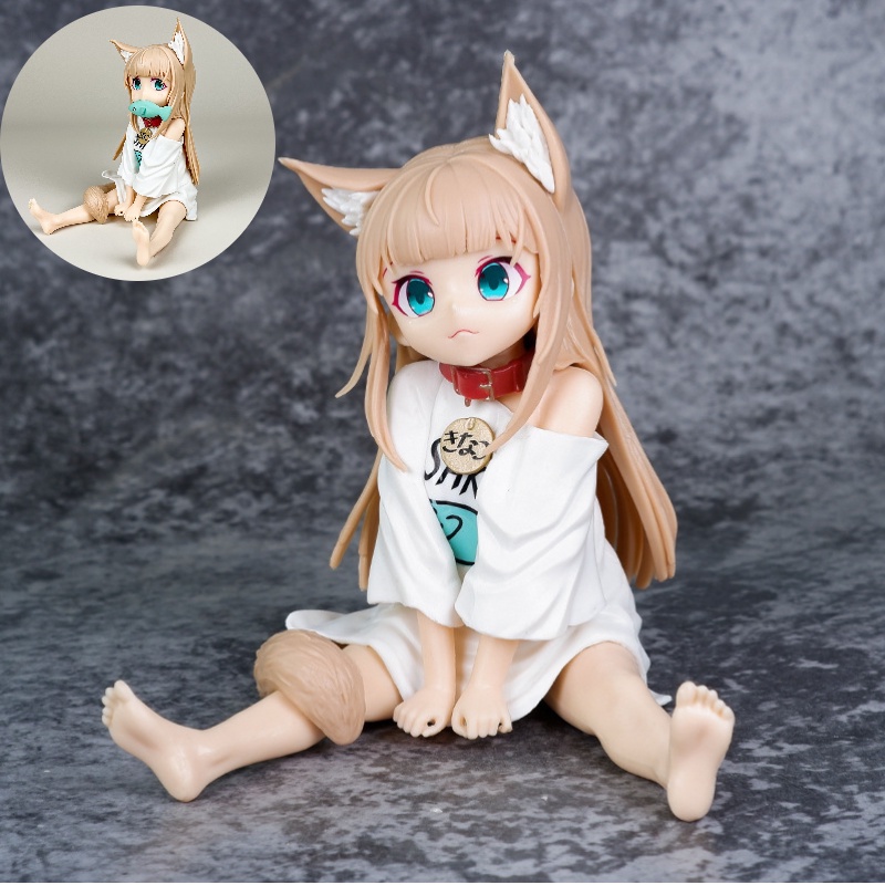 Detailed Pvc Cat Girl Model Yellow Soybean Flour 13.5cm Collectible ...