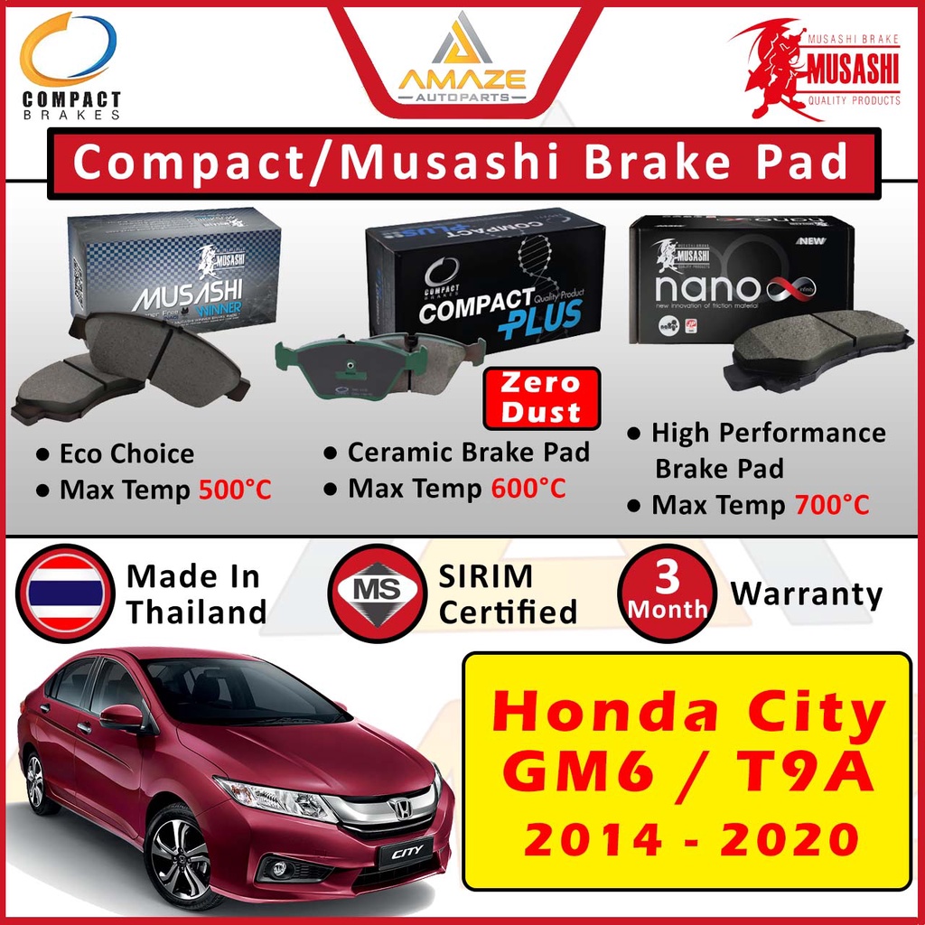 Compact/Musashi (Winner / Plus / Nano Infinity) Brake Pad for Honda