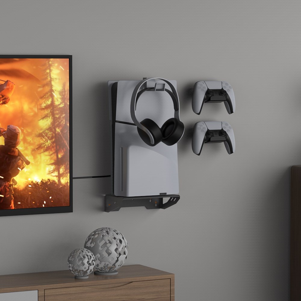 Wall Mount Stand Kit Steel Bracket for Playstation 5/PS5 Slim Console ...