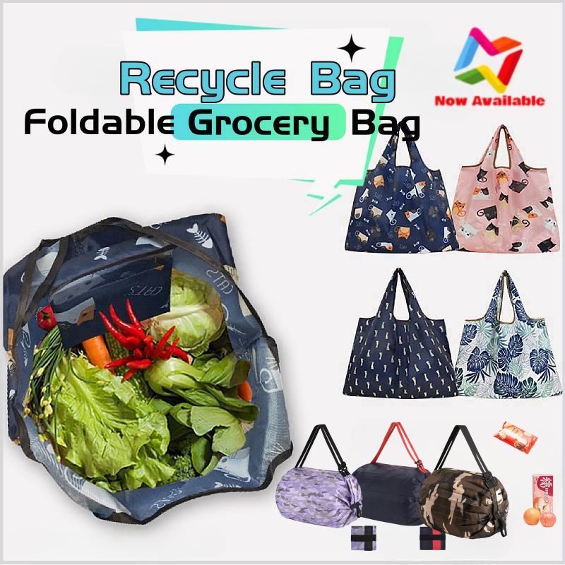 【NV Ready Stock】Tas Belanja Fashion Beg Lipat Ramah Lingkungan Nylon
