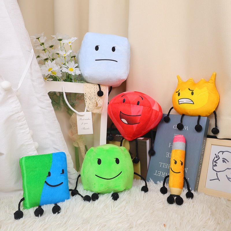 Cute Bfdia Animated Character Pencil Plush Toy Blue-green Book Design ...