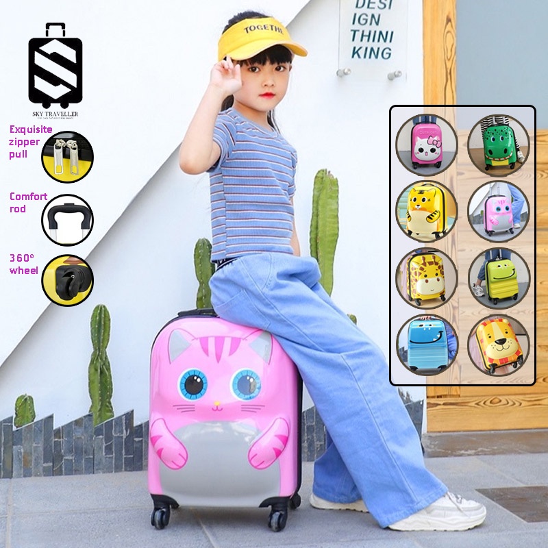 SKY TRAVELLER 18 Inch Childrens Trolley Suitcase Cartoon Student Kids ...