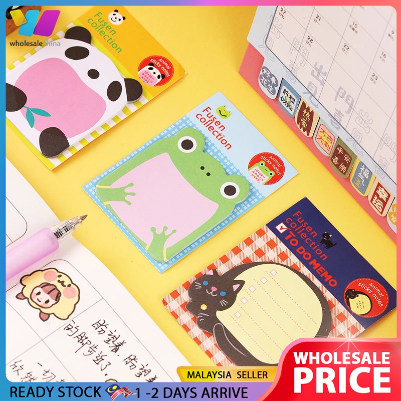 WHOLESALE | Cute Animal Cartoon Sticky Notepad Message Reminder Notes ...