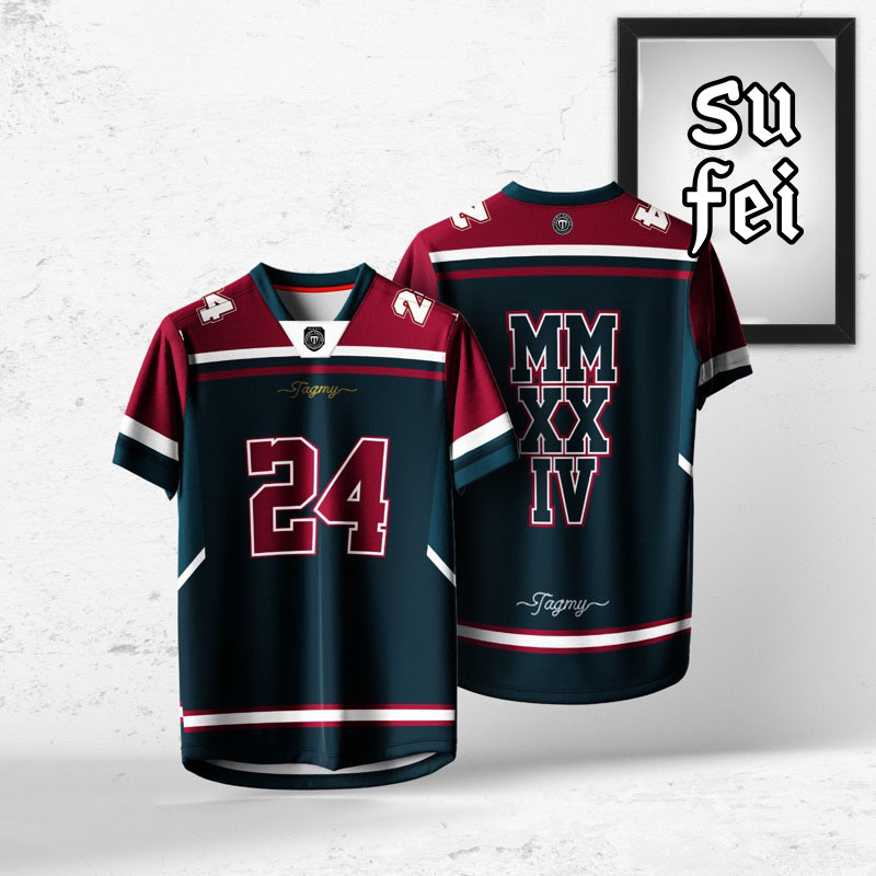 Sufei NFL Oversize l Free add Nama Nombor Jersey Microfiber Customize Your Jersey Thailand Unisex Retro Collar Viral Baju Jersey Viral Tiktok Shopee Malaysia