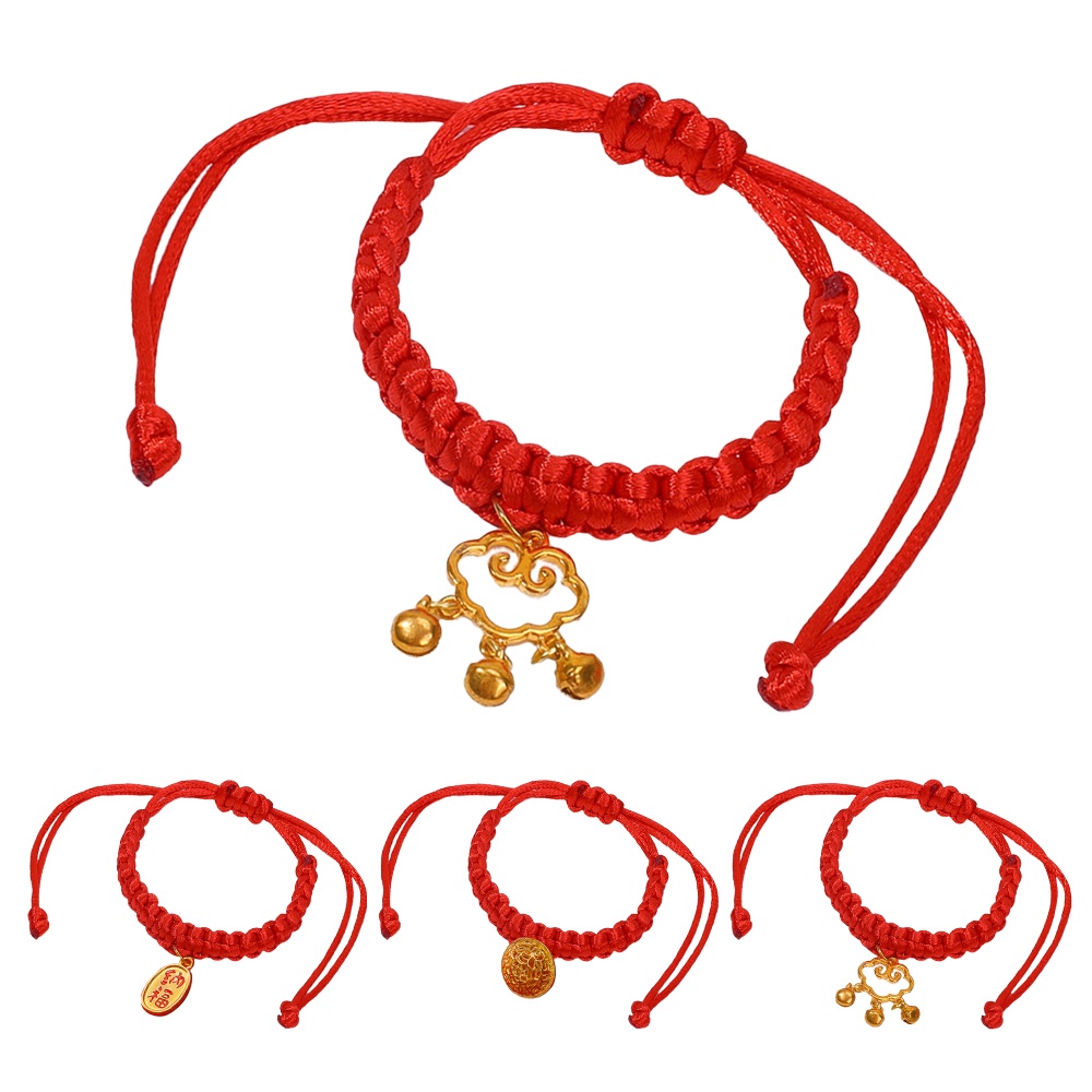 New Year Pet Necklace Pet Collar Cat Dog Lovely Collar Hand-Woven Red ...