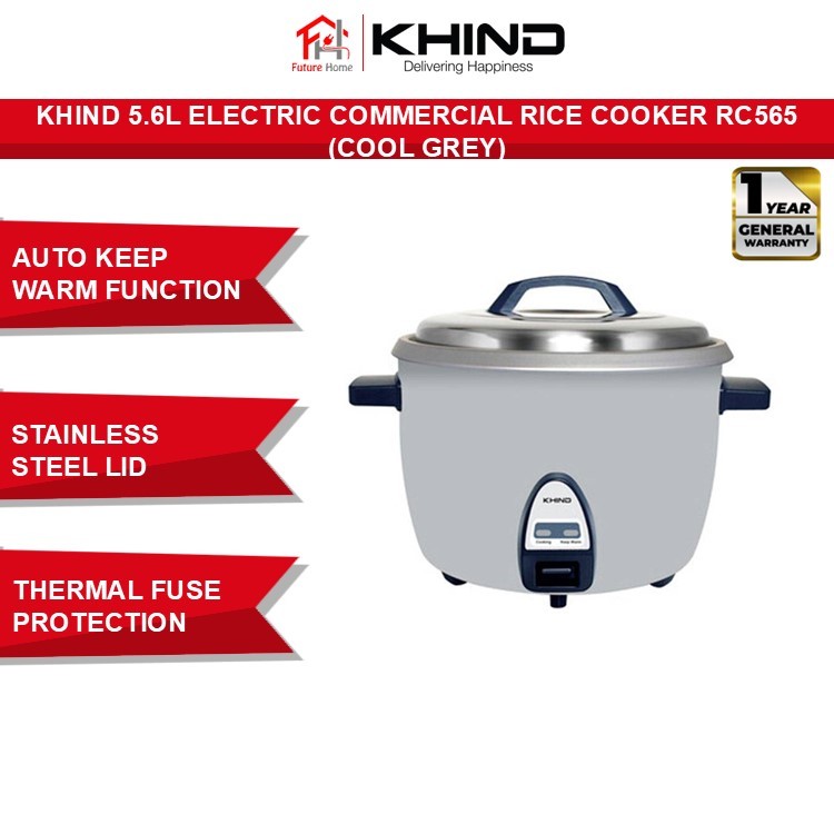 Khind 5.6L Electric Commercial Rice Cooker RC565 (Cool Grey) | Shopee ...
