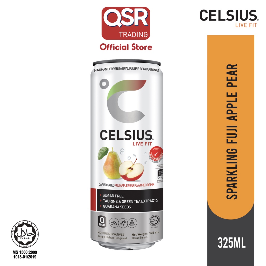 Celsius Sparkling Fuji Apple Pear 325ml Shopee Malaysia